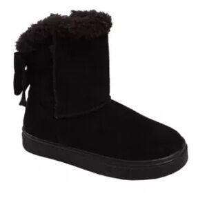 NWT LAMO Girl’s Suede Faux Fur Lined Tie Back Boots - Size: 1